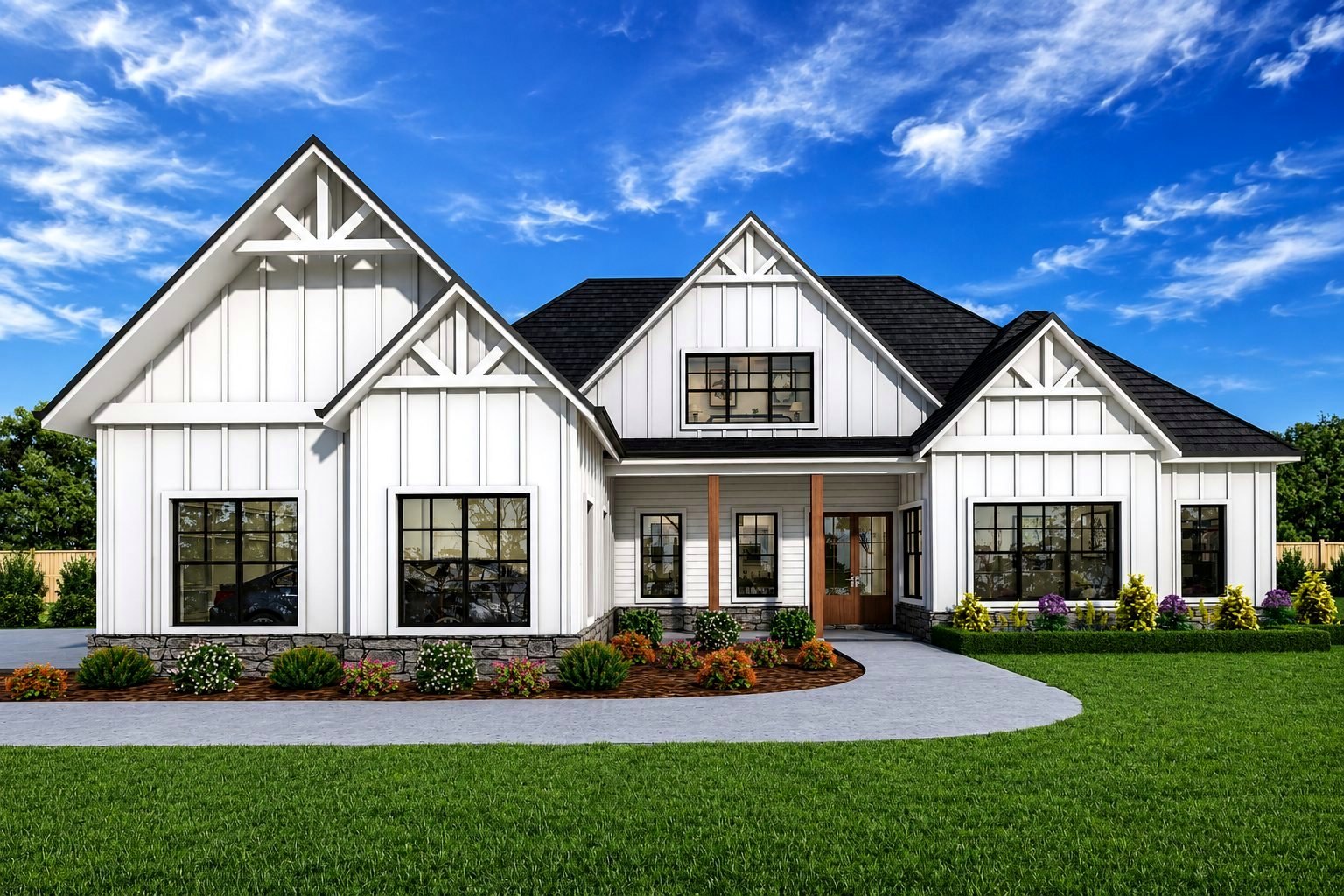 Completed model home in a new townhome community