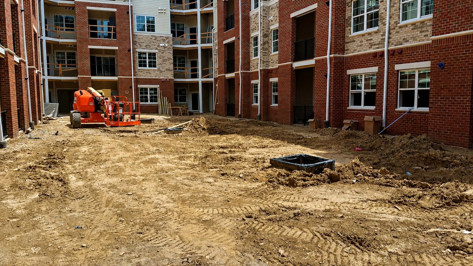 A mixed-use development under construction